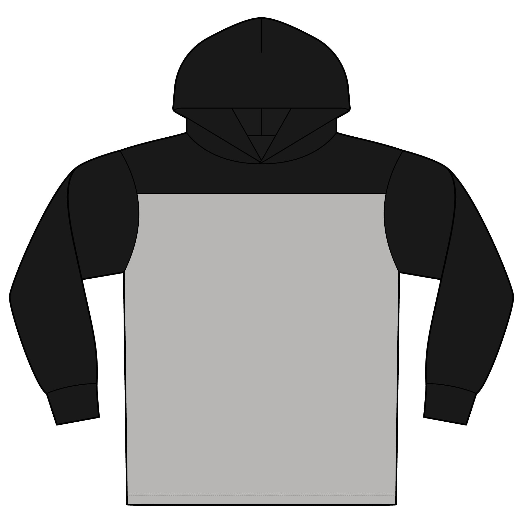 Virtù Halftime Long Sleeve Hoodie — Two-Tone Athletic Pullover