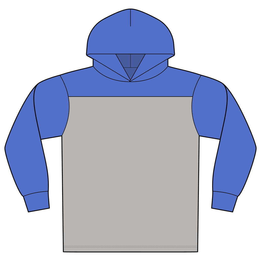 Virtù Halftime Long Sleeve Hoodie — Two-Tone Athletic Pullover