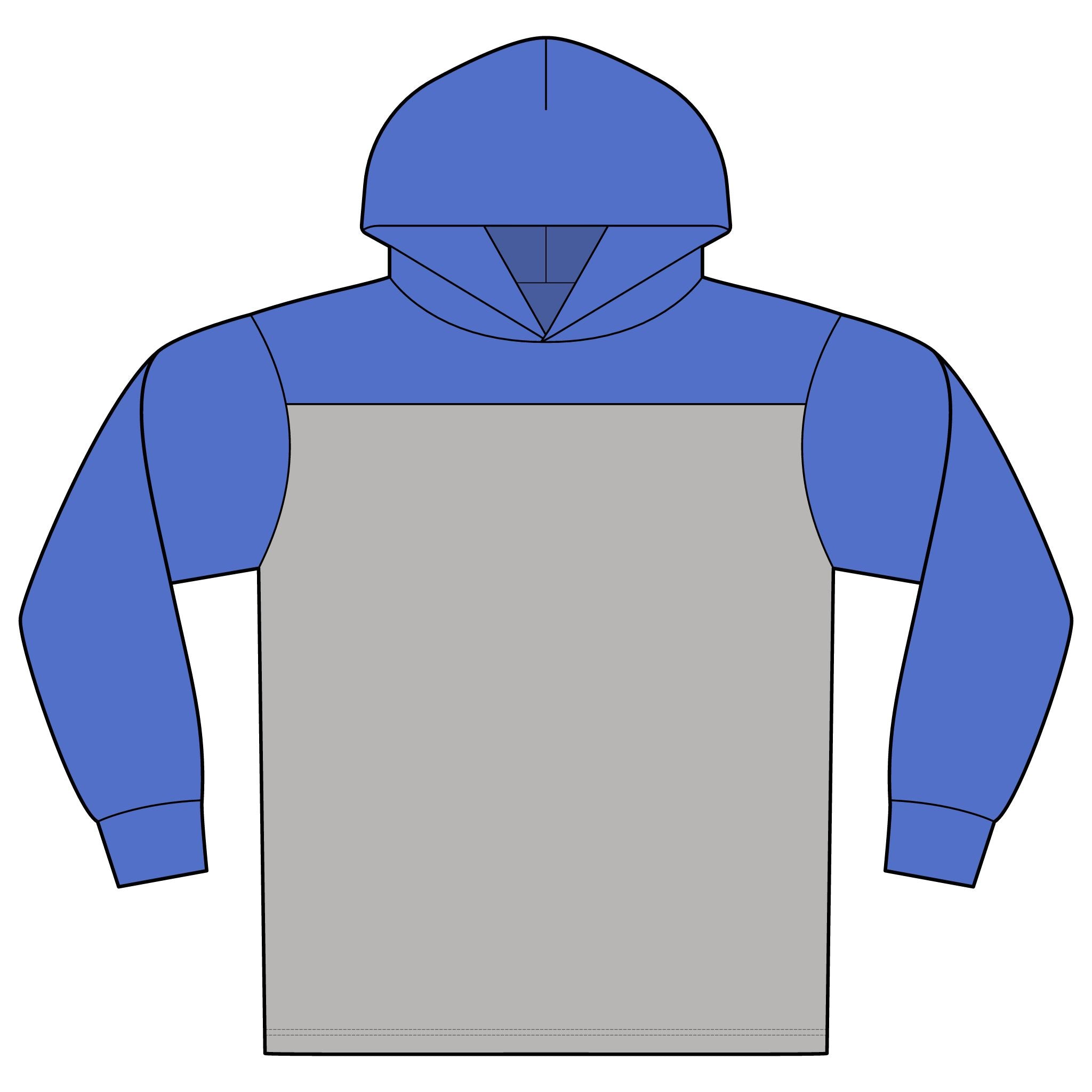 Virtù Halftime Long Sleeve Hoodie — Two-Tone Athletic Pullover