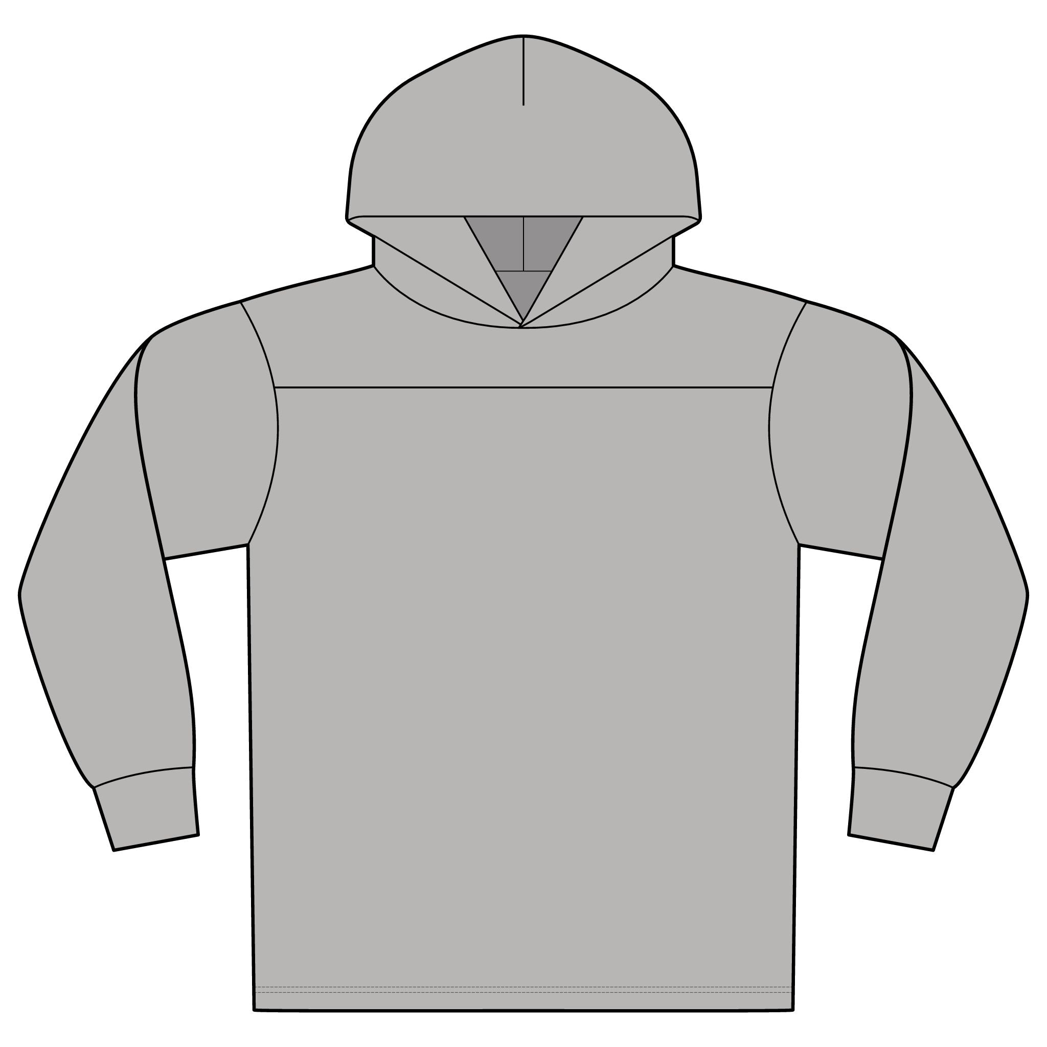 Virtù Halftime Long Sleeve Hoodie — Two-Tone Athletic Pullover