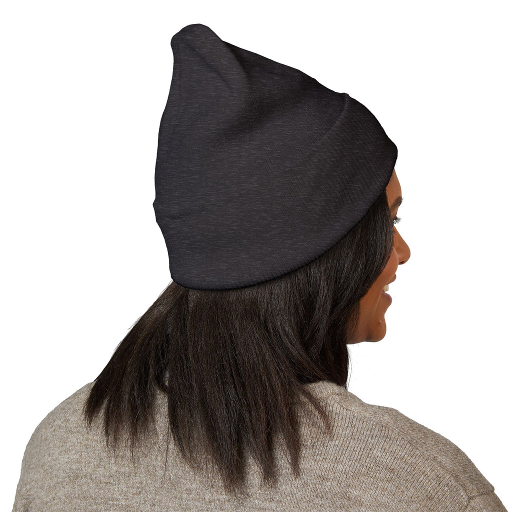Embroidered 'Virtù' Cuffed Beanie — Classic Knit Winter Hat