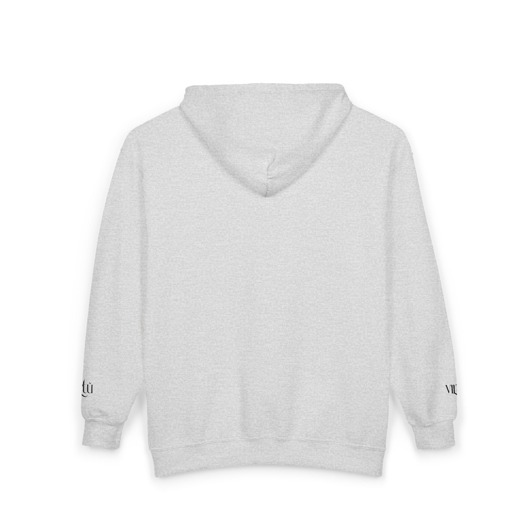 Minimalist 'utu' Zip Hoodie — White Full-Zip Graphic Hoodie