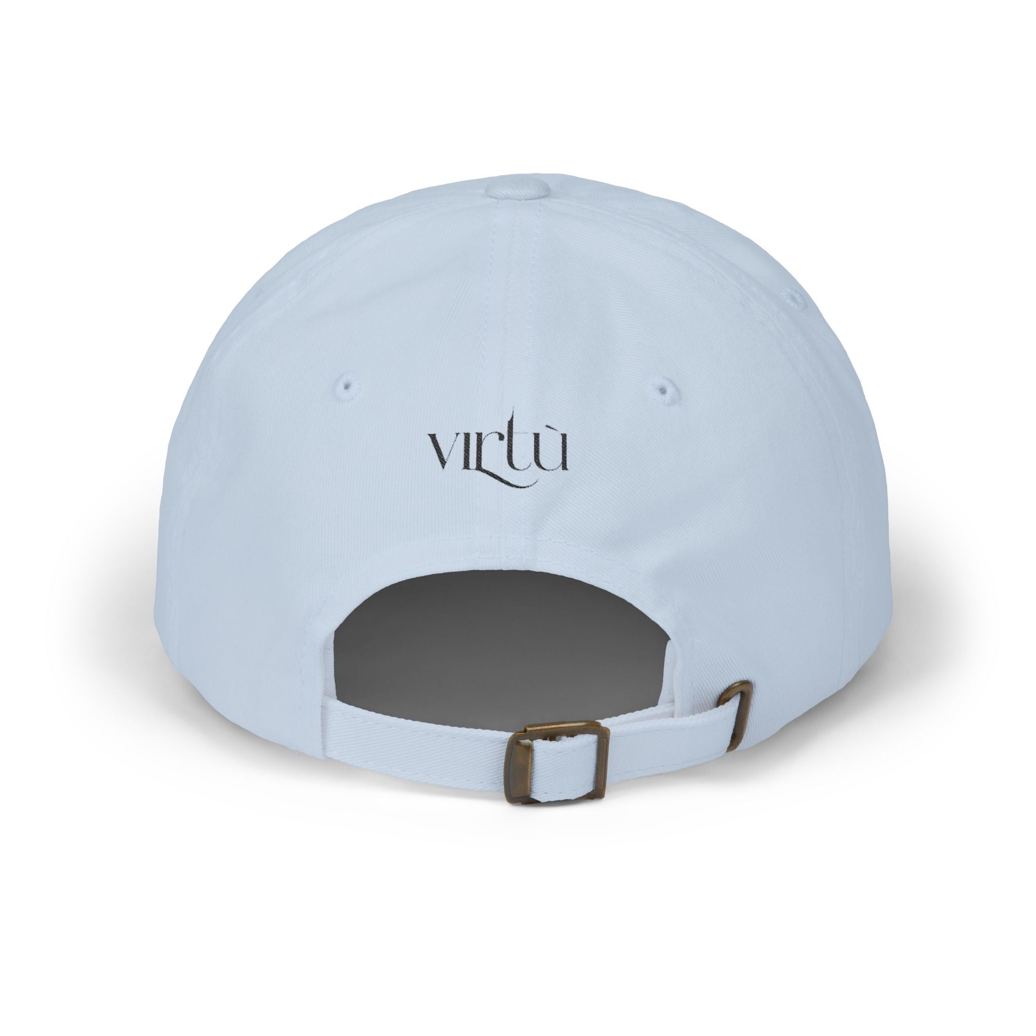 Embroidered Bunny Dad Cap — Cute Cartoon Rabbit Cap with 'virtù' Back Logo
