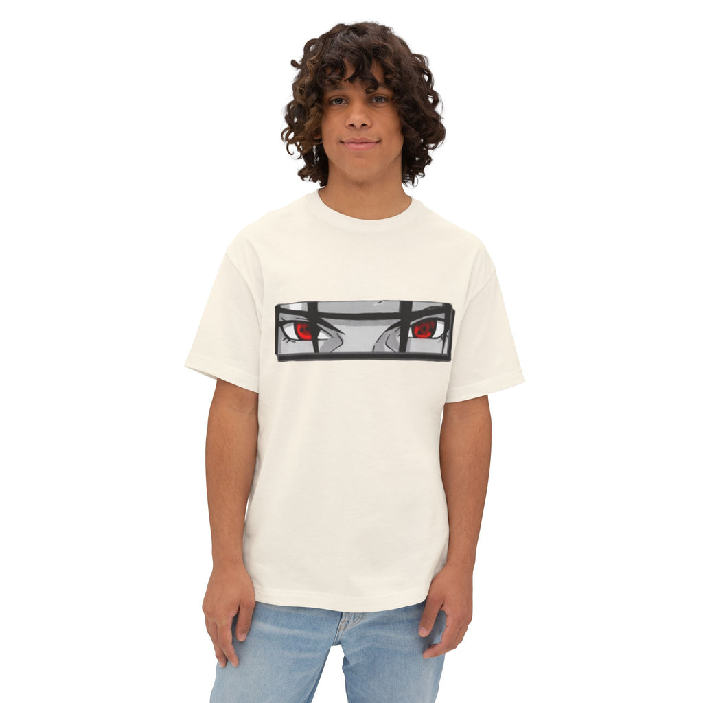 Ninja Silhouette Boxy Tee — Japanese Kanji Sakura Sun Graphic