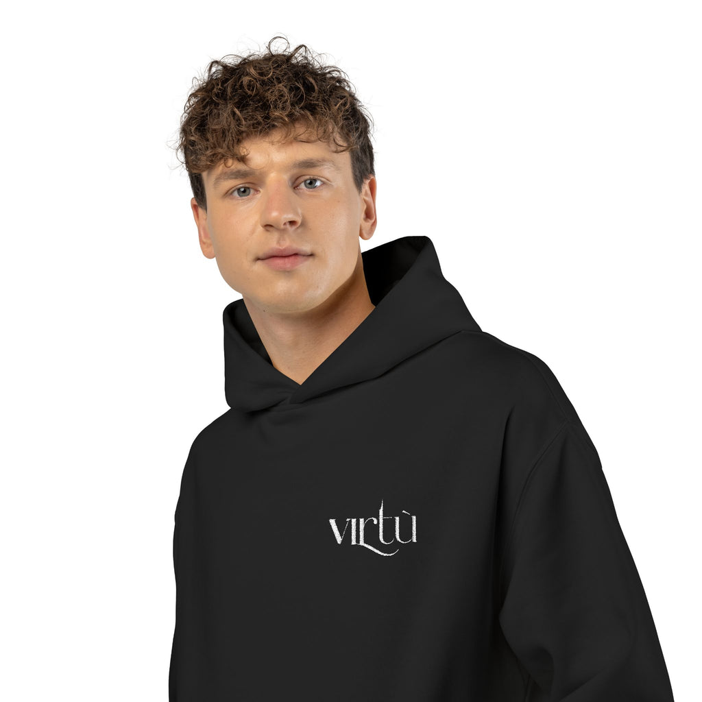 Minimal 'vldn' Black Relaxed Hoodie — Casual Streetwear Pullover