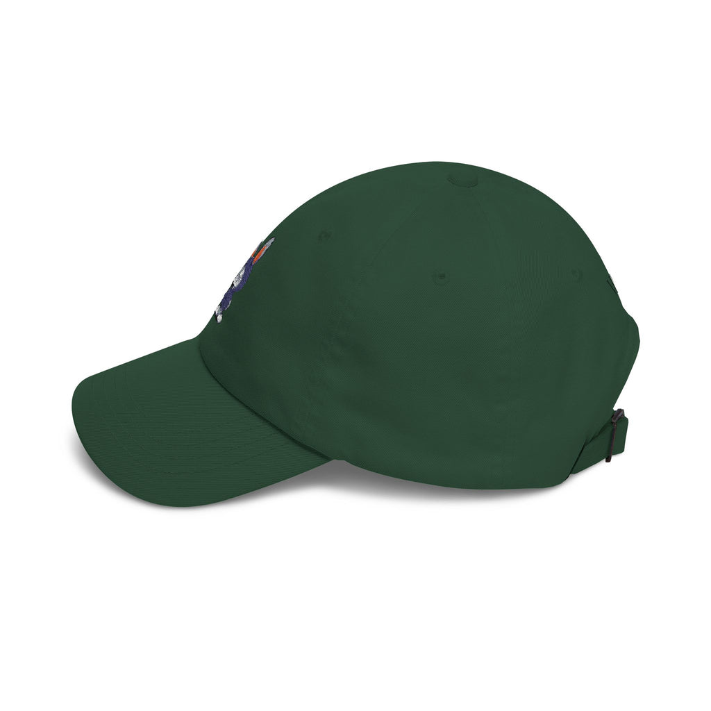 Embroidered Bunny Dad Cap — Cute Cartoon Rabbit Cap with 'virtù' Back Logo