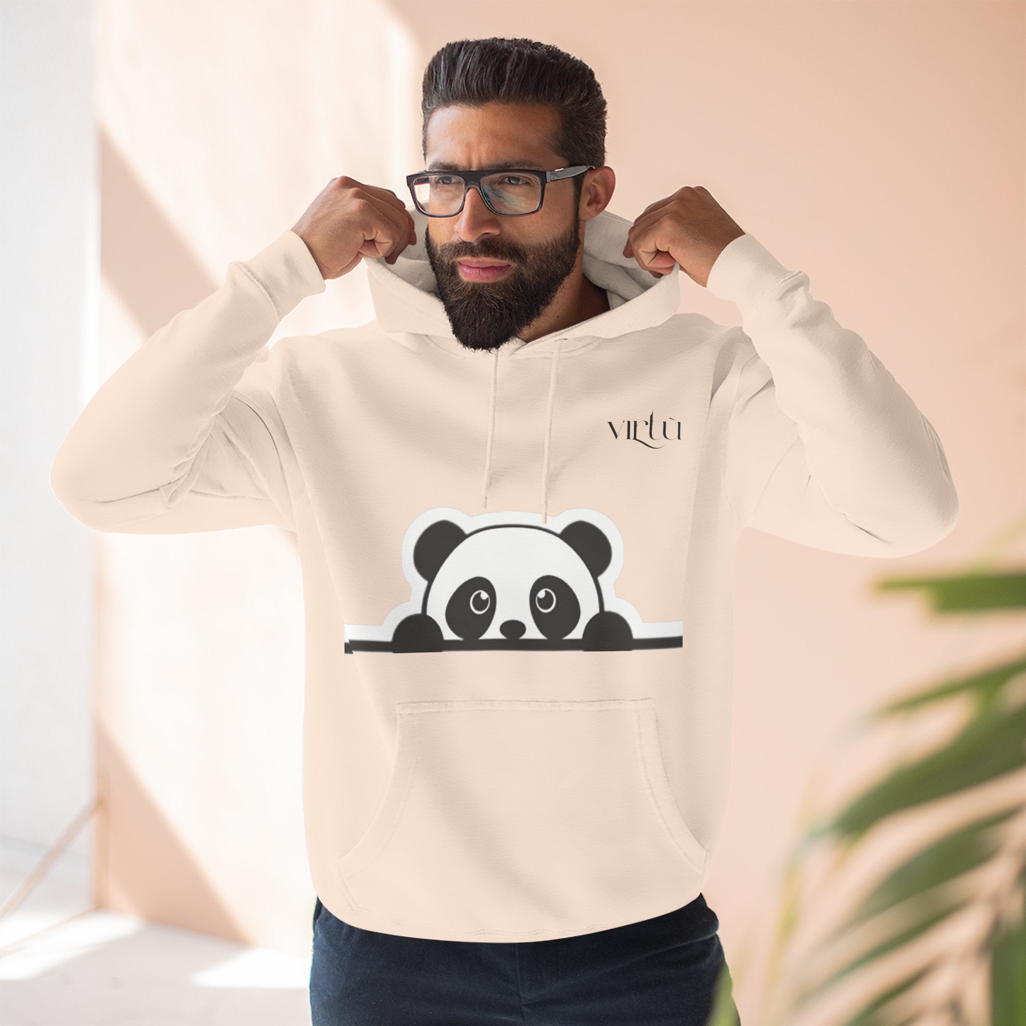 Panda Peek Hoodie — Cute Peeking Panda Fleece Pullover
