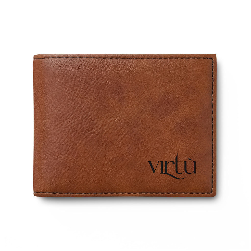 Minimal Leather Bi-Fold Wallet with Flip — Slim RFID Card Holder