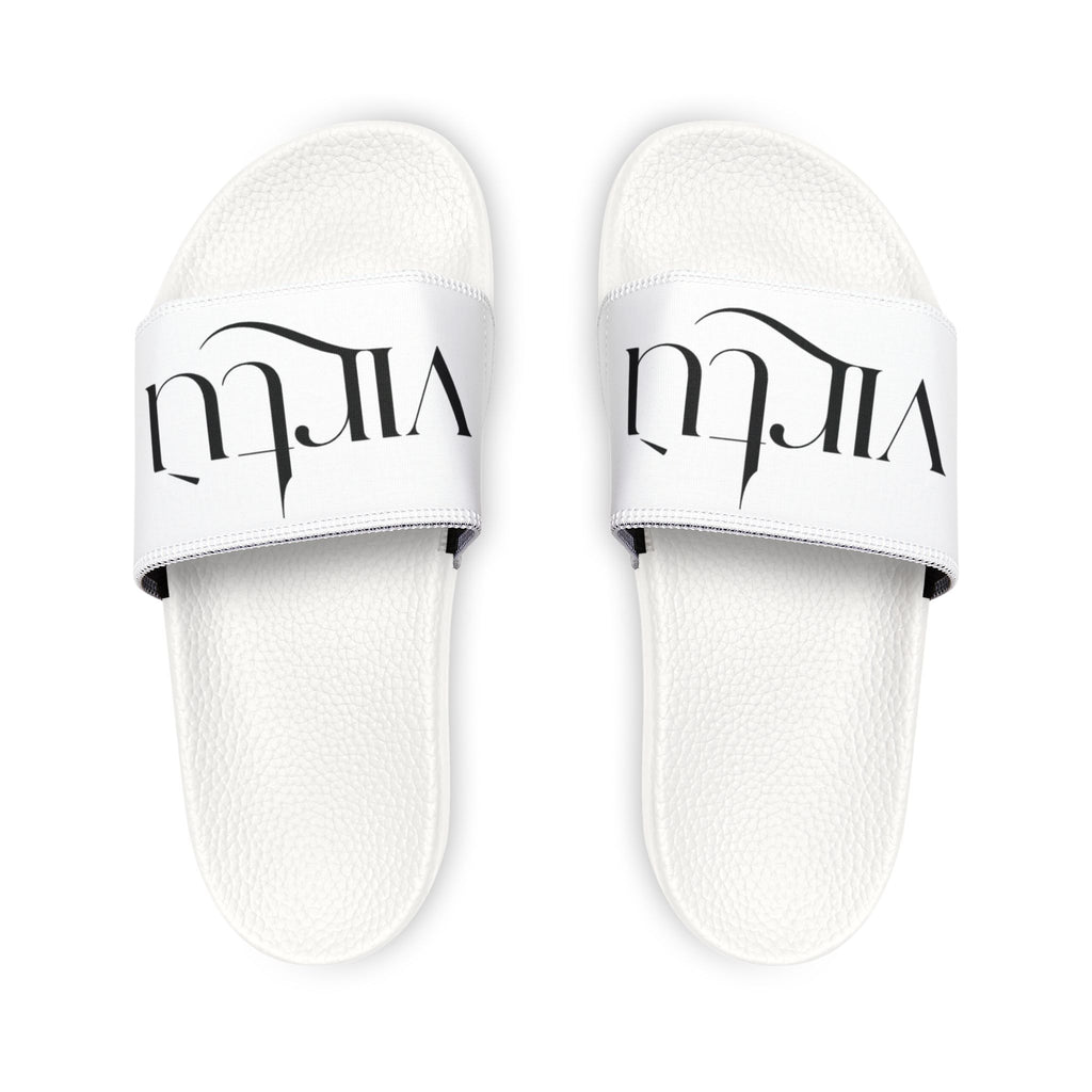 Youth Slide Sandals — White 'virtù' Removable-Strap Pool & Beach Slides
