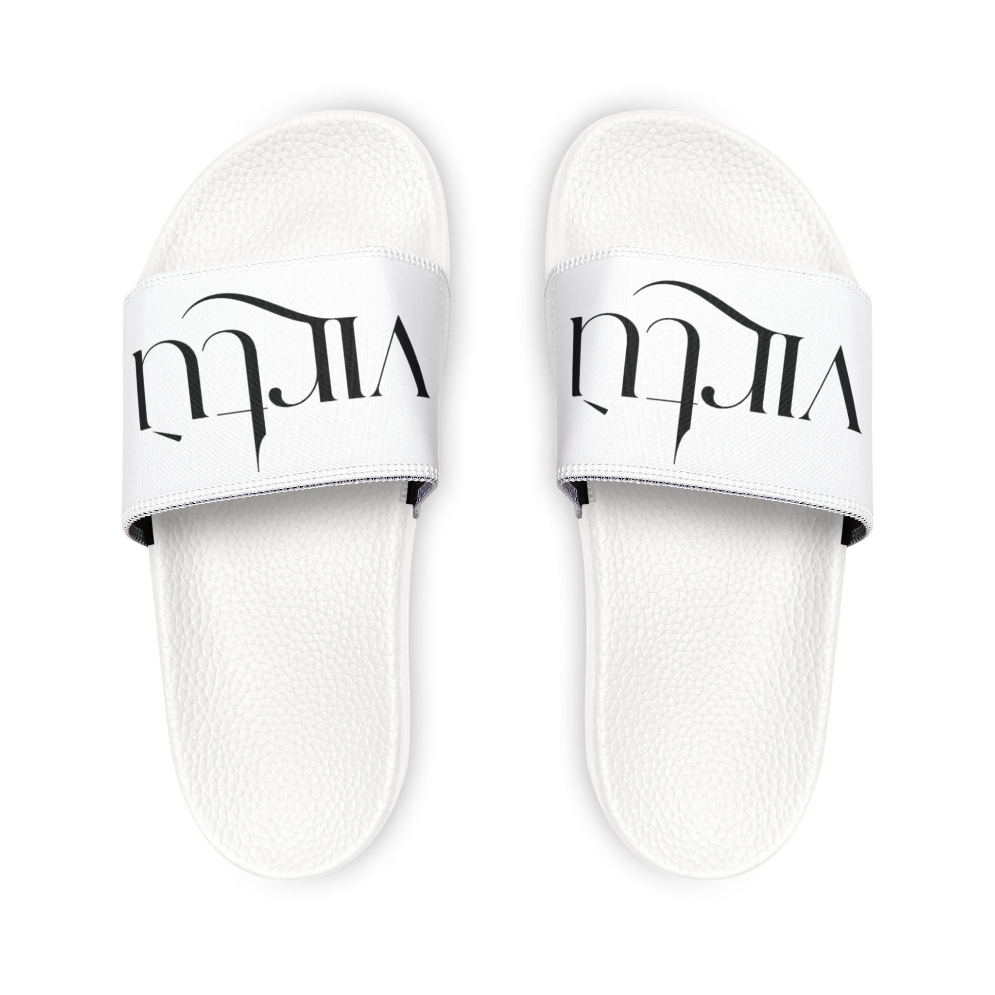 Youth Slide Sandals — White 'virtù' Removable-Strap Pool & Beach Slides