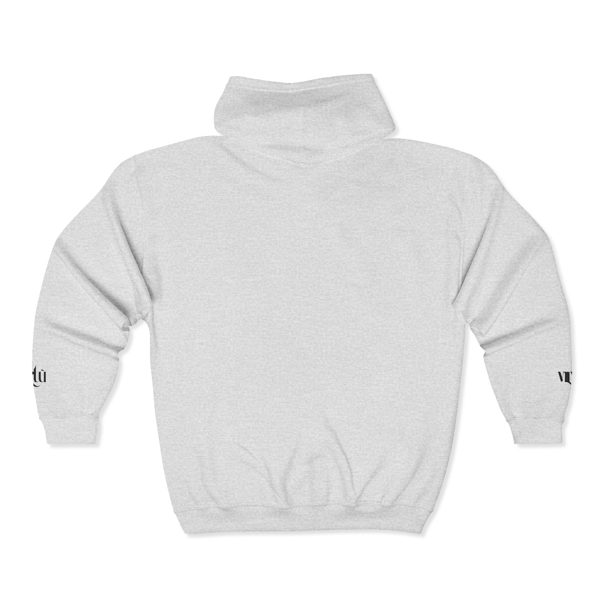 Minimalist 'utu' Zip Hoodie — White Full-Zip Graphic Hoodie