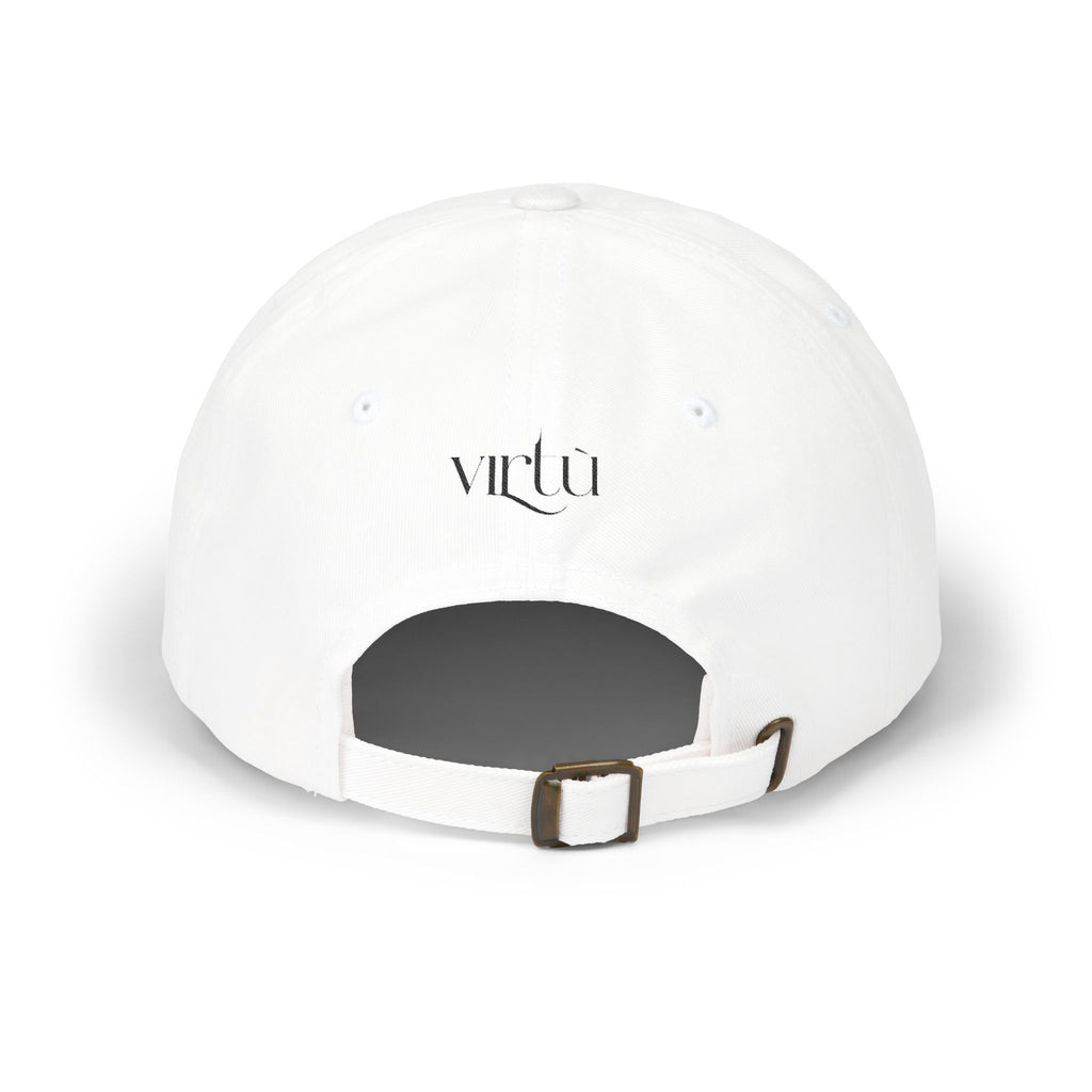 Embroidered Bunny Dad Cap — Cute Cartoon Rabbit Cap with 'virtù' Back Logo