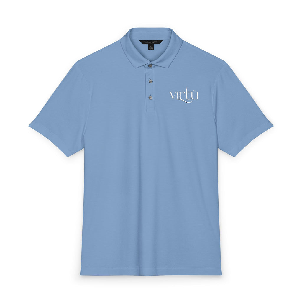 Men's Coral Polo Shirt with 'virtù' Left-Chest Logo