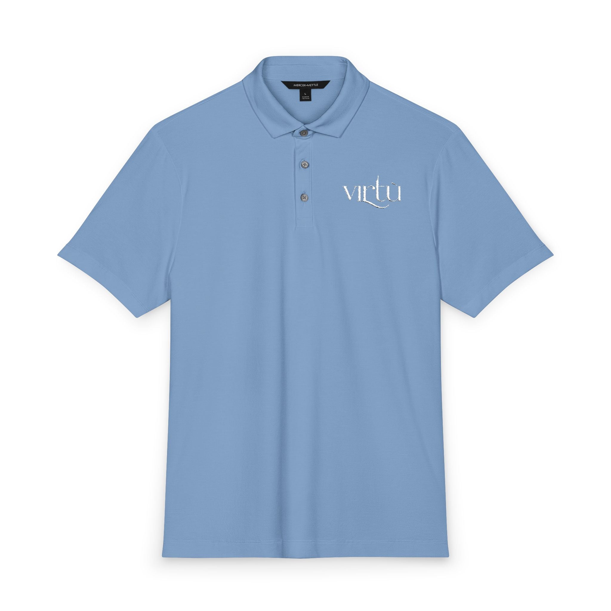 Men's Coral Polo Shirt with 'virtù' Left-Chest Logo